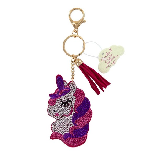 DM Merchandise Accessories - Pink & Purple Unicorn Sparkle Keychain